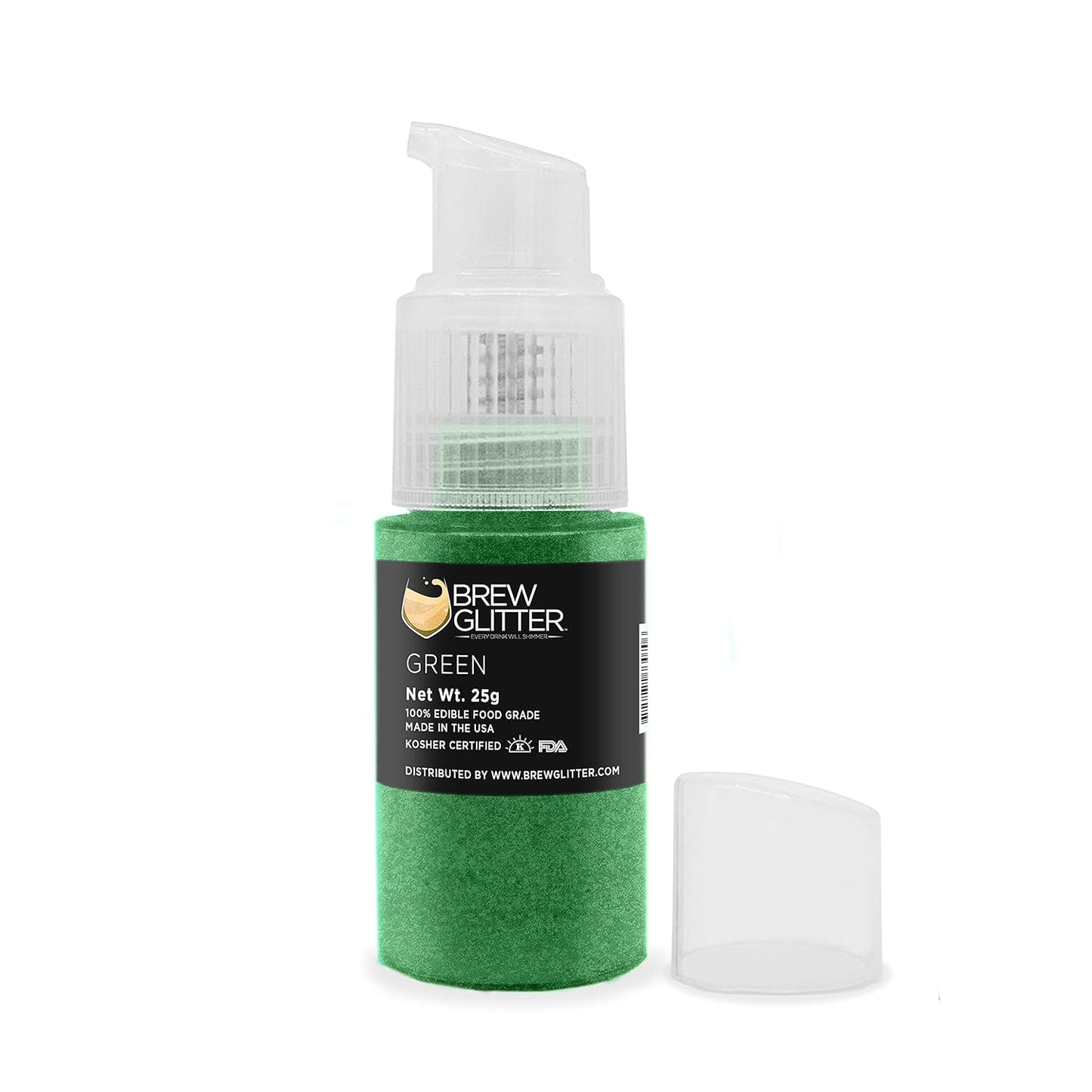 Brew Glitter - Green (25g 1x Pump) | Edible Glitter for Cocktails, Mocktails and Beverages