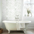Ismoon Large Floral Peel and Stick Wallpaper Boho White and Green Contact Paper - Image 3