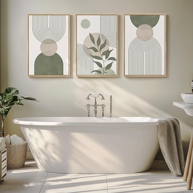 Framed Sage Green Boho Wall Art - Image 8