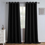 IGEMAEVE Black Blackout Curtains 108 Inch Length 2 Panels Set, Grommet Energy - Image 6