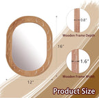 Entryway Small Mirrors for Wall, 16 x 12 Inch Bathroom Wood Mirror - Image 2