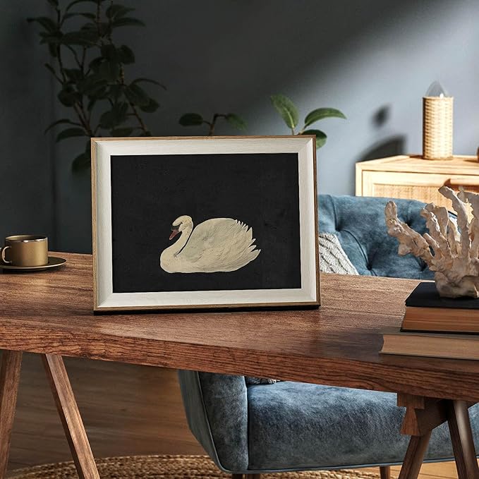 VIYYIEA Framed Wall Art for Living Room, Swan Art Canvas Prints, Vintage Home - Image 2