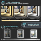 36x36 Black Framed LED Bathroom Mirror - Image 5