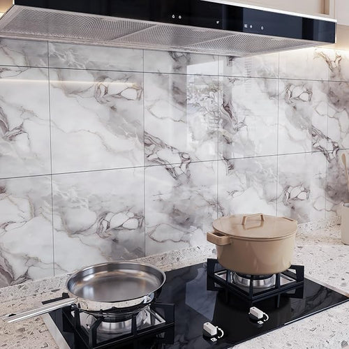 10pcs Peel and Stick Tile Shower Waterproof Marble Tiles Wall Panels, - Image 2