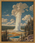 InSimSea Framed Canvas Wall Art, Vintage National Park Art by InSimSeaArt