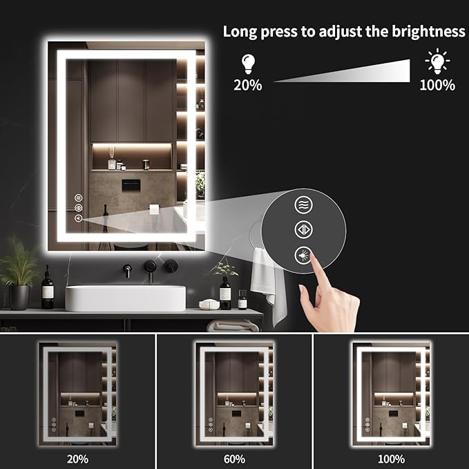 24"x32" LED Bathroom Mirror - Image 4