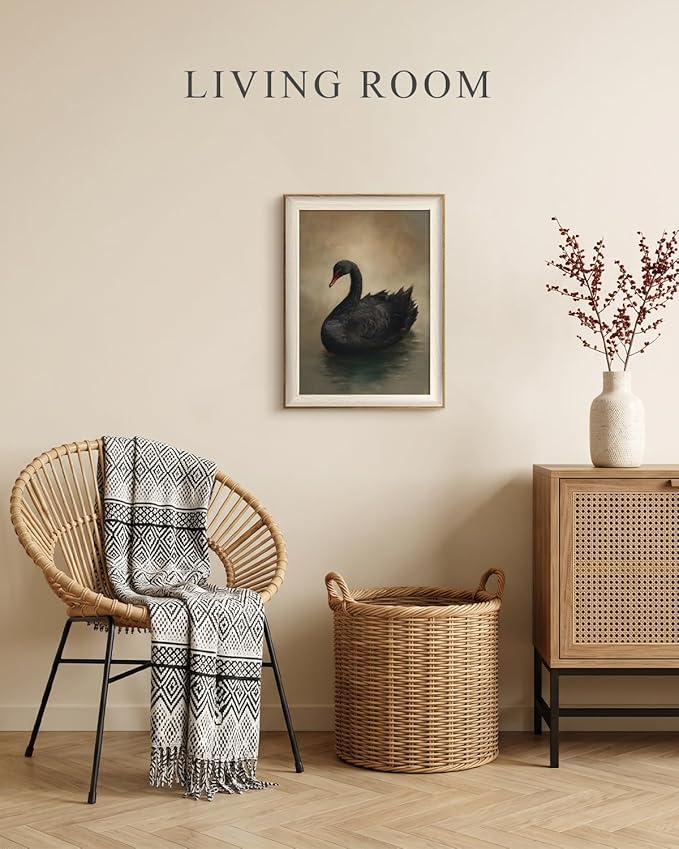 VIYYIEA Framed Wall Art for Living Room, Elegant Black Swan Canvas Prints - Image 4