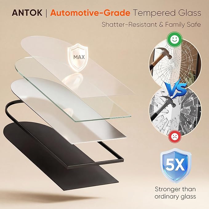 Antok 58" x21” Arched Full Length Floor Mirror, Free Standing/Wall Mount/Leaning - Image 7
