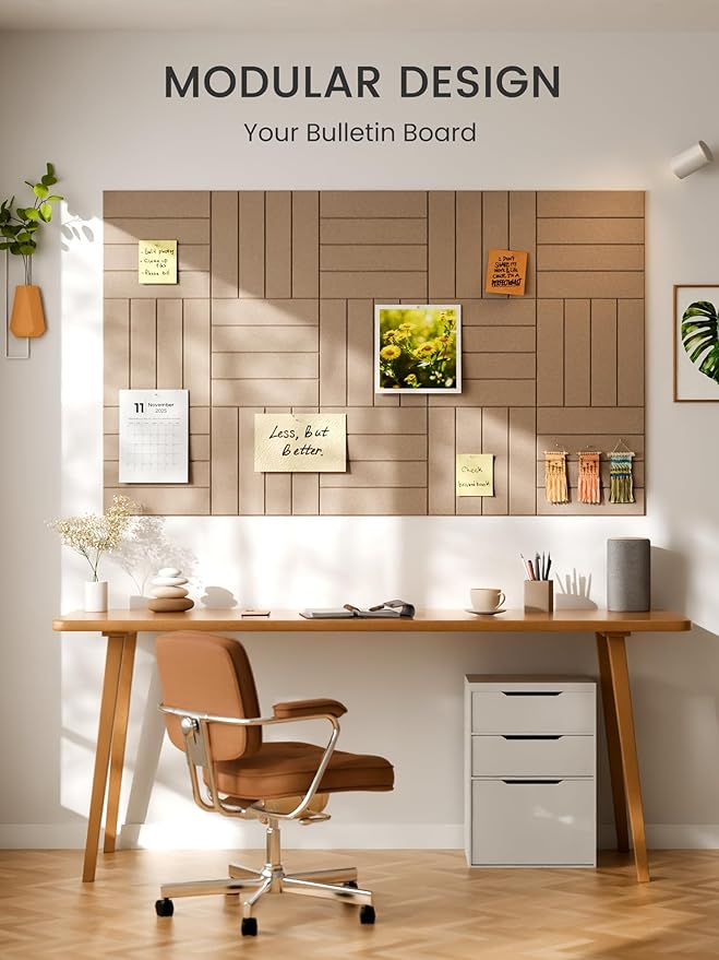 Bumusty Large Cork Board Alternative-36 x 24" Felt Bulletin Board Tiles - Image 2