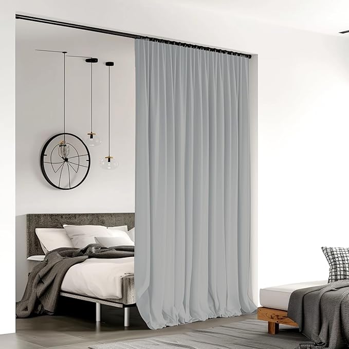 Room Divider Curtains for Ceiling Track Rod, 4.3 ft Wide x 9 ft Tall, 1 Panel - Image 2