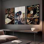 YFvrPt Black Girl Wall Art Decor Modern Black Woman Painting Prints - Image 3