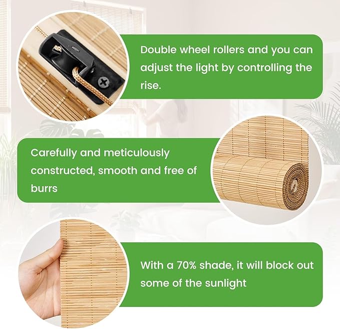 Bamboo Blinds Easy to Install Bamboo Shades - Image 2