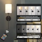Battery Operated Wall Sconces Set of Two, Wireless Rechargeable Wall Light - Image 5