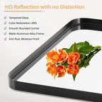 Bathroom Mirror for Wall, 30x22 Inch Rounded Rectangle Mirror, Tempered Glass - Image 4