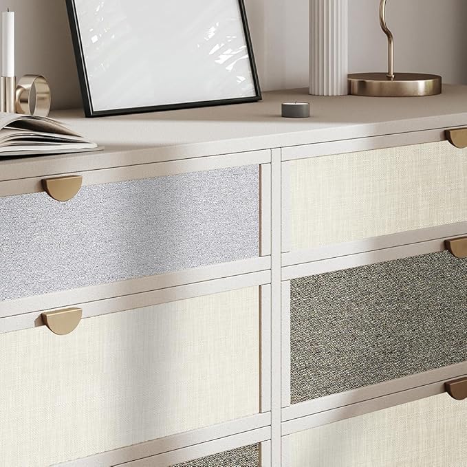 SHUFA Gray Beige Cotton-Like Textured Grasscloth Wallpaper Matte Thick Real - Image 7