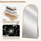 69"x28" Full Length Mirror, Arched Full Body Mirror, Standing Hanging or - Image 8