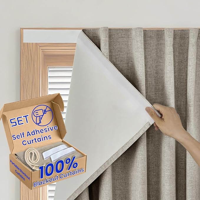 Adhesive 100% Blackout Curtain by Sovtfides