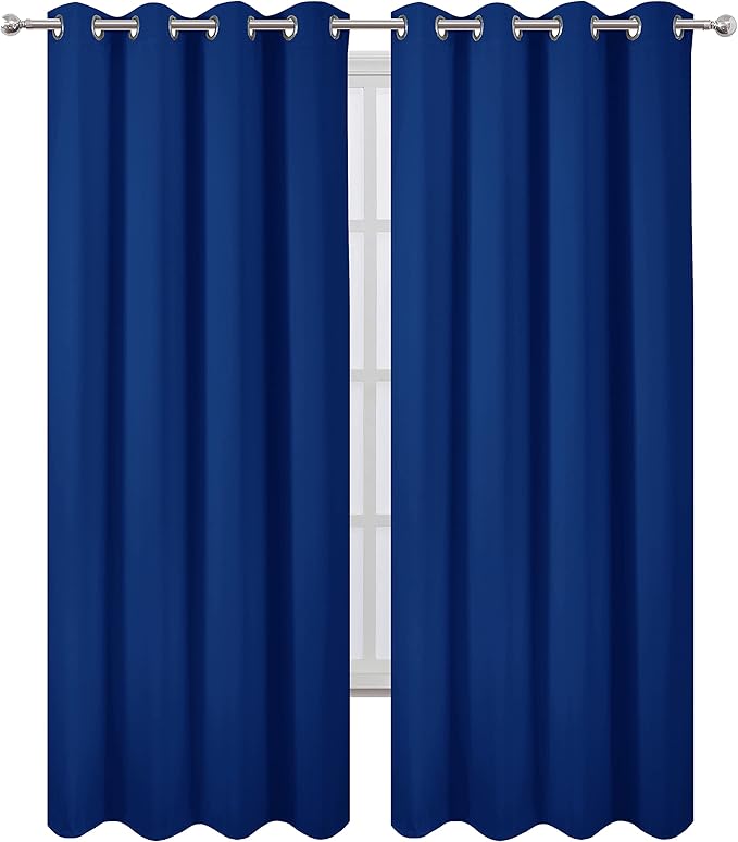 LEMOMO Blackout Curtains 66 x 95 inch/Royal Blue Curtains Set of 2 by Lemomo