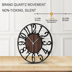 Large Wall Clock for Living Room Decor, 20 Inch Non Ticking Silent, Battery - Image 5