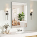 Koonmi Silver Rectangle Wall Mirror, 24x32 Inch Bathroom Mirror, Aluminum Frame by KOONMI