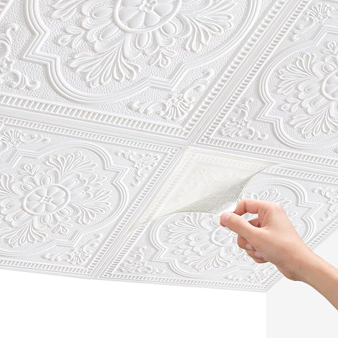Ceiling Tiles, 3D Wall Panels Foam Peel and Stick, Covered 21 Sq.Ft by Unknown