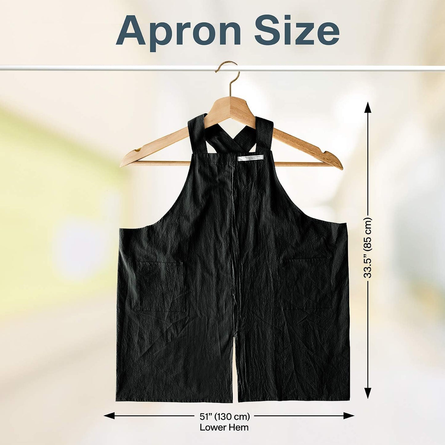 HANEE Cotton Aprons for Women and Men | Cross-Back Apron with Pockets