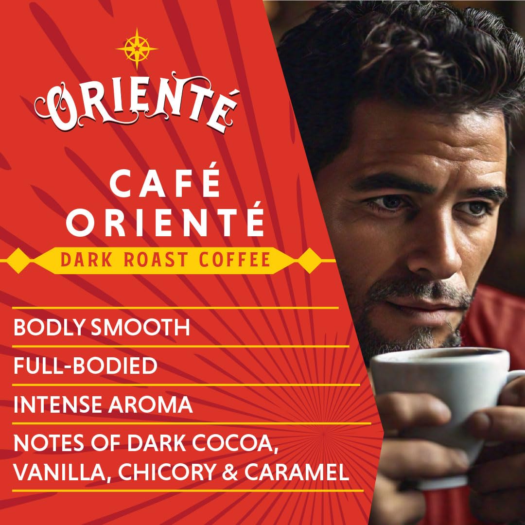 Oriente Cuban Coffee Roasters Dark Roast Instant Coffee - 20 ct, Authentic Cuban Style, 100% Arabica Coffee - Hot or Iced Coffee