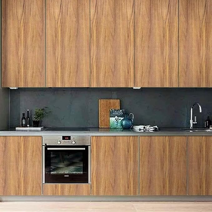 COSNIGHT 15.7" ×196" Wood Grain Wallpaper Peel and Stick Vinyl Film Self - Image 3
