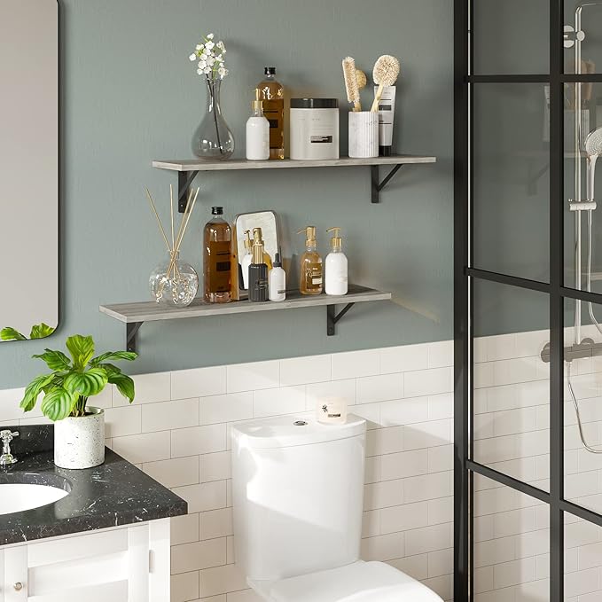 DINZI LVJ Wall Shelves, 23.6 x 7.9 x 6.1 Inch Floating Shelves - Image 8