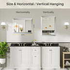 24x32 Inch Brushed Silver Bathroom Mirror - Image 5