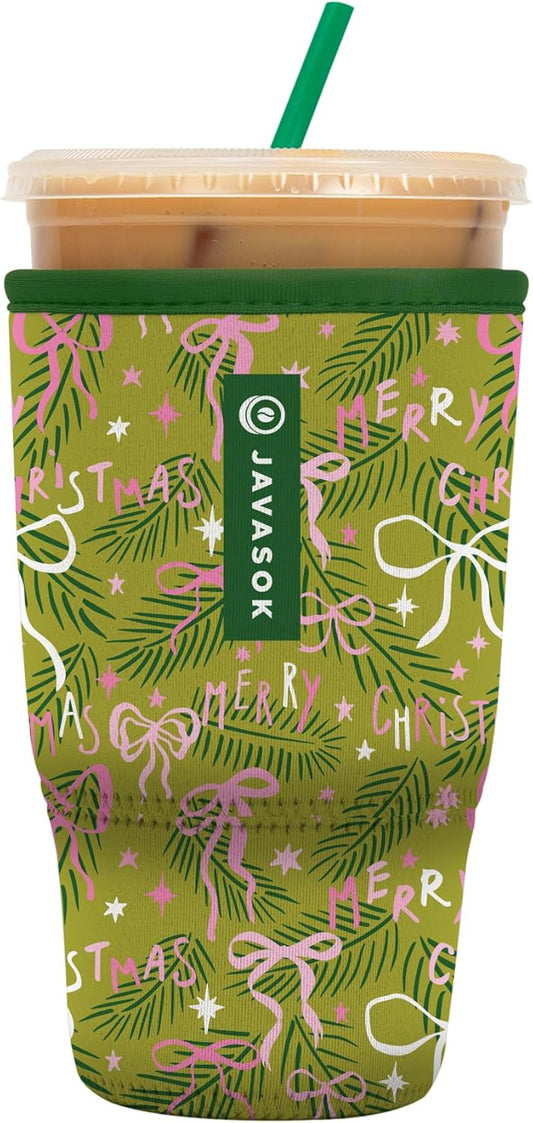 Sok It JavaSok Iced Coffee & Cold Soda Insulated Neoprene Cup Sleeve (Tied with Cheer, Large: 30-32oz)