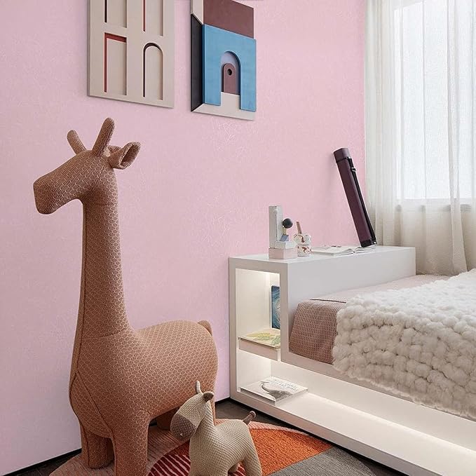 Abyssaly Pink Wallpaper Stick and Peel Removable Self Adhesive Pink Wall Paper - Image 3