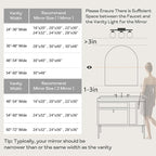 28" x 36" Silver Arched Mirror, Large Arch Bathroom Vanity Mirror, Modern - Image 7