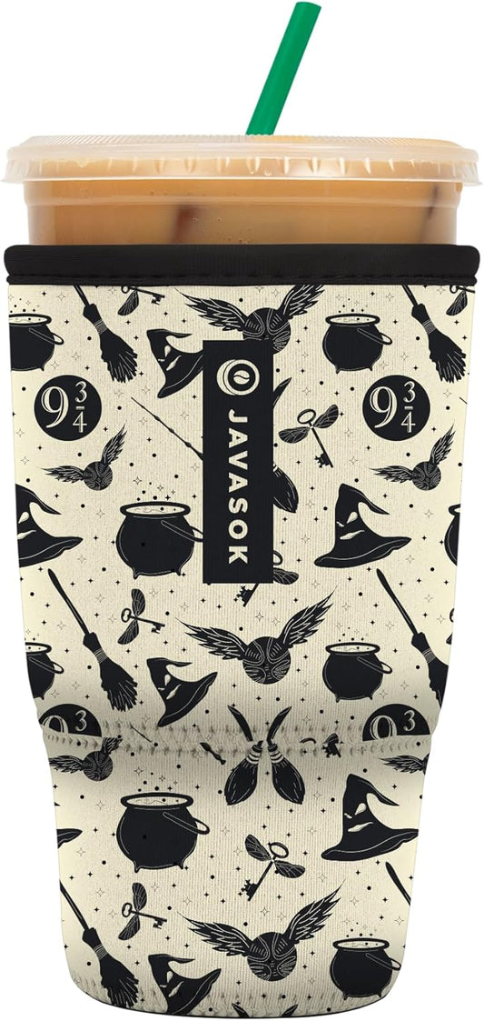 Sok It JavaSok Iced Coffee & Cold Soda Insulated Neoprene Cup Sleeve (Wizard's Walk, Large: 30-32oz)