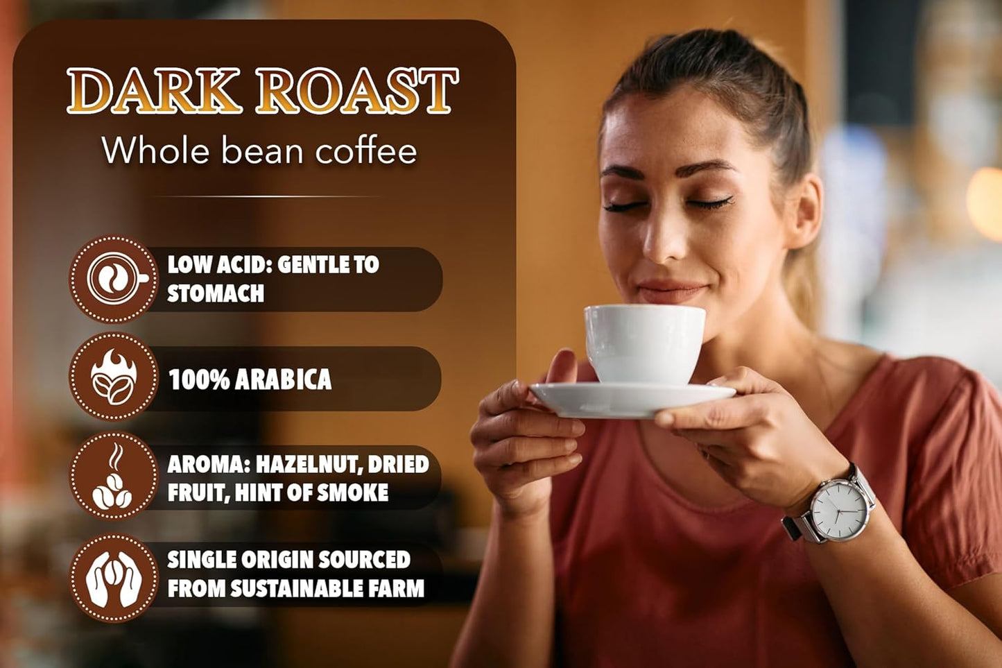 TARMO - SOLAR SIP | Low Acid 100% ARABICA Whole Bean Coffee | Specialty Vietnamese Coffee | Single Origin Dark Roast Coffee Beans | 12 Oz Bag