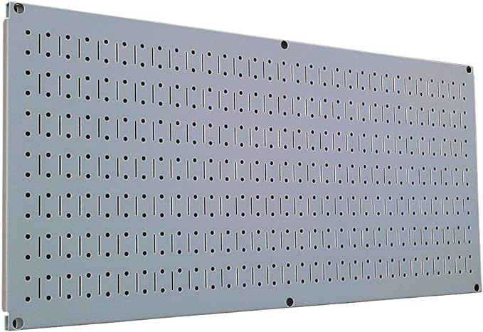 Wall Control Pegboard 16in x 32in Horizontal Grey Metal Pegboard Tool Board by Wall+Control