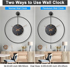 Pytha Sight Large Modern Wall Clock, 30.7× 20 Inch Big Metal Minimalist Arabic - Image 4