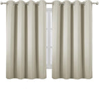 LEMOMO Light Beige Thermal Blackout Curtains/52 x 54 Inch/Set of 2 Panels Room - Image 2