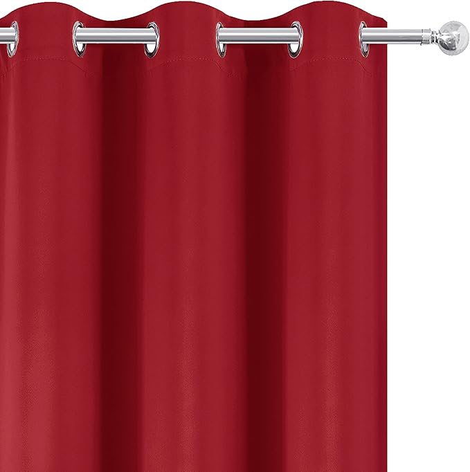 LEMOMO Bright Red Blackout Curtains 52 x 63 Inch Length/Set of 2 Curtain - Image 7