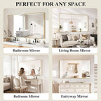 Koonmi Gold Mirrors for Wall, 30x60 Inch Bathroom Mirror, Rectangular Wall - Image 7