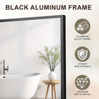 FICTOR Bathroom Vanity Mirror-Black, 30x20 Inch, Shatterproof & Anti-Rust - Image 6
