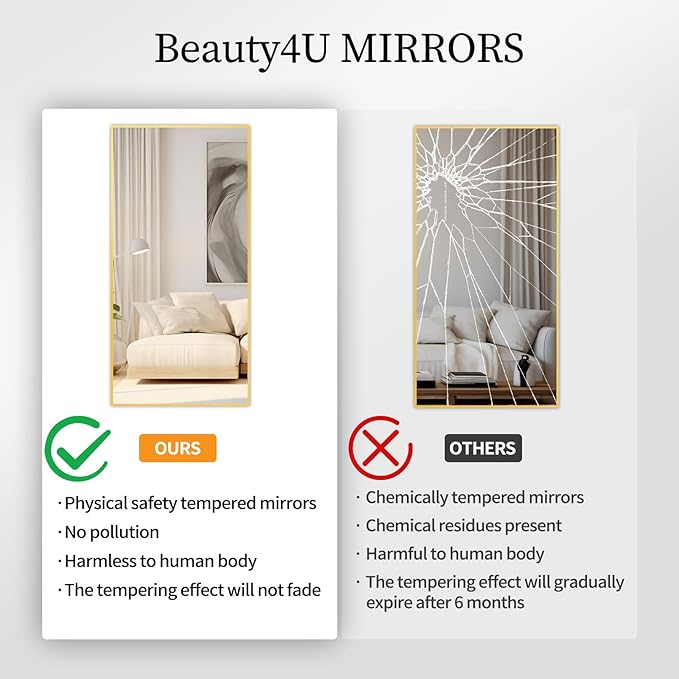 Beauty4U 59" x 16" Tall Full Length Mirror - Image 3