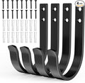 Wall Hooks 4 Pack, 22LB Load-Bearing Black Metal Heavy Duty Hooks by Unknown