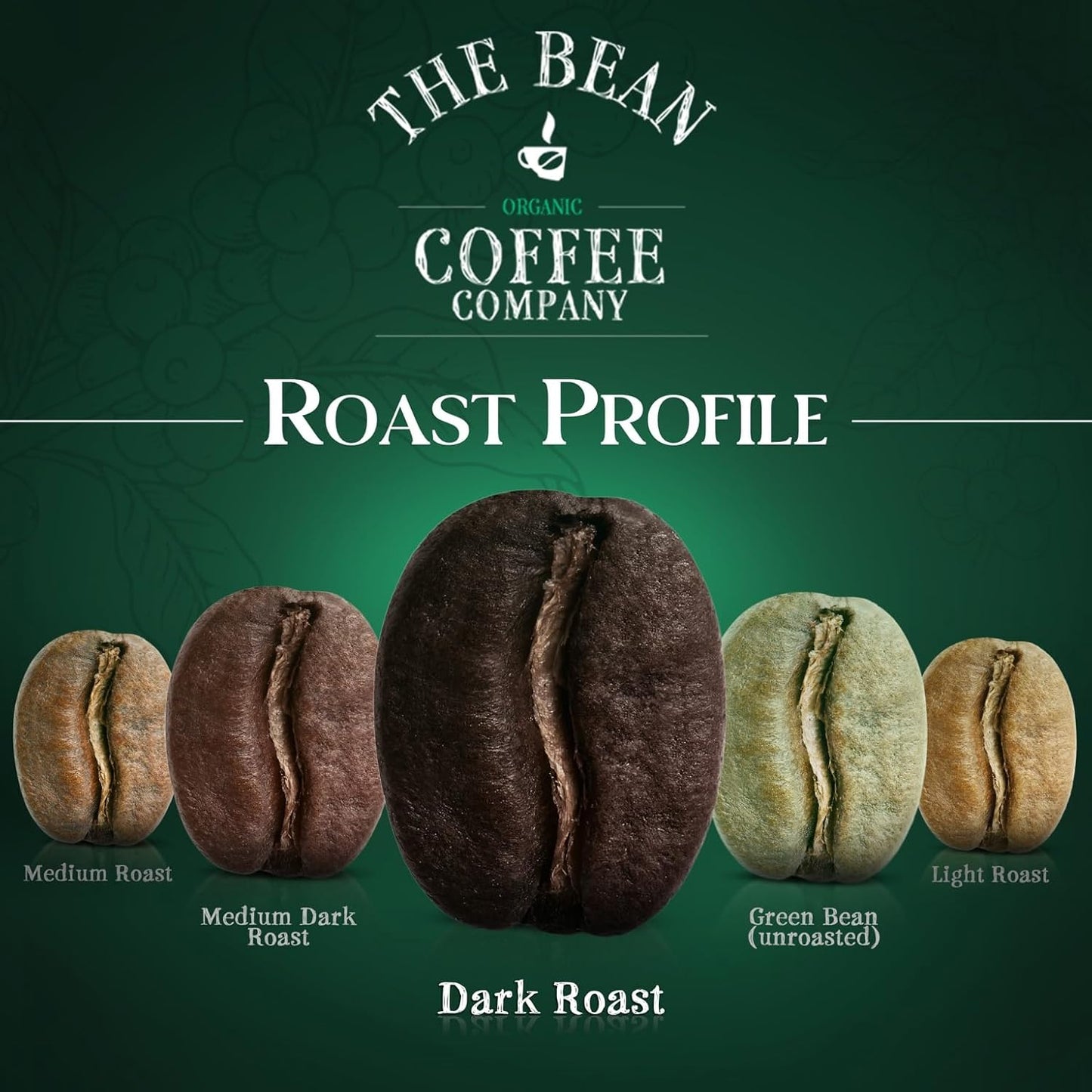The Bean Organic Coffee Company Christmas Roast, Dark Roast, Whole Bean Coffee, 16-Ounce Bags (Pack of 2)