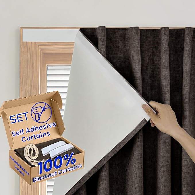 Self-Adhesive Total 100% Blackout Window Treatment by Sovtfides