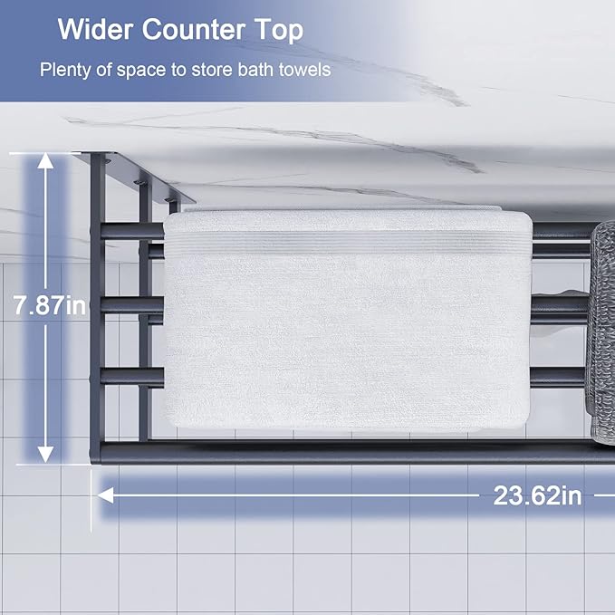 Hotel Towel Racks for Bathroom Wall Mounted, BETHOM 24 Inch Towel Shelf for - Image 4