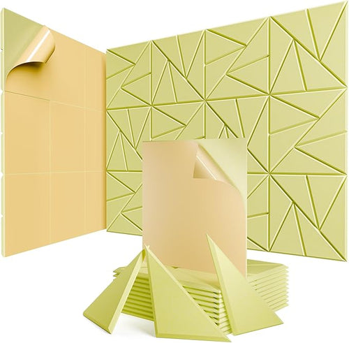 12 Pack Acoustic Panels with Self-Adhesive, Sound Panels High Density, by ROOME