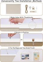 DAHAPYBOO Cork Board with Linen White, Bulletin Board 17"x12" Hanging Corkboards - Image 4