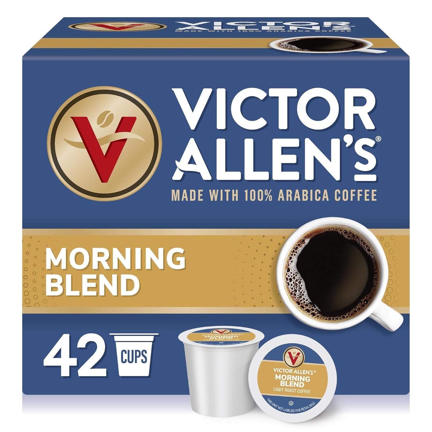 Victor Allen's Coffee Morning Blend, Light Roast, 42 Count, Single Serve Coffee Pods for Keurig K-Cup Brewers