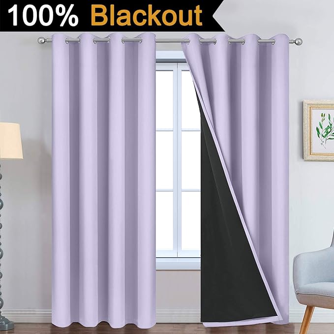 Yakamok 2 Thick Layers 100% Completely Blackout Window Curtains, Thermal - Image 2